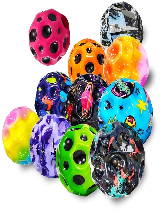 Munmoll Rubber Moon Space Ball, High Bounce for Kids and Adults, Party Favor Gift Bouncing Balls, Sport Training Ball for Indoor Outdoor Play Softball for Toddlers Boys Girls Random Color Pack of 2 - Image 1